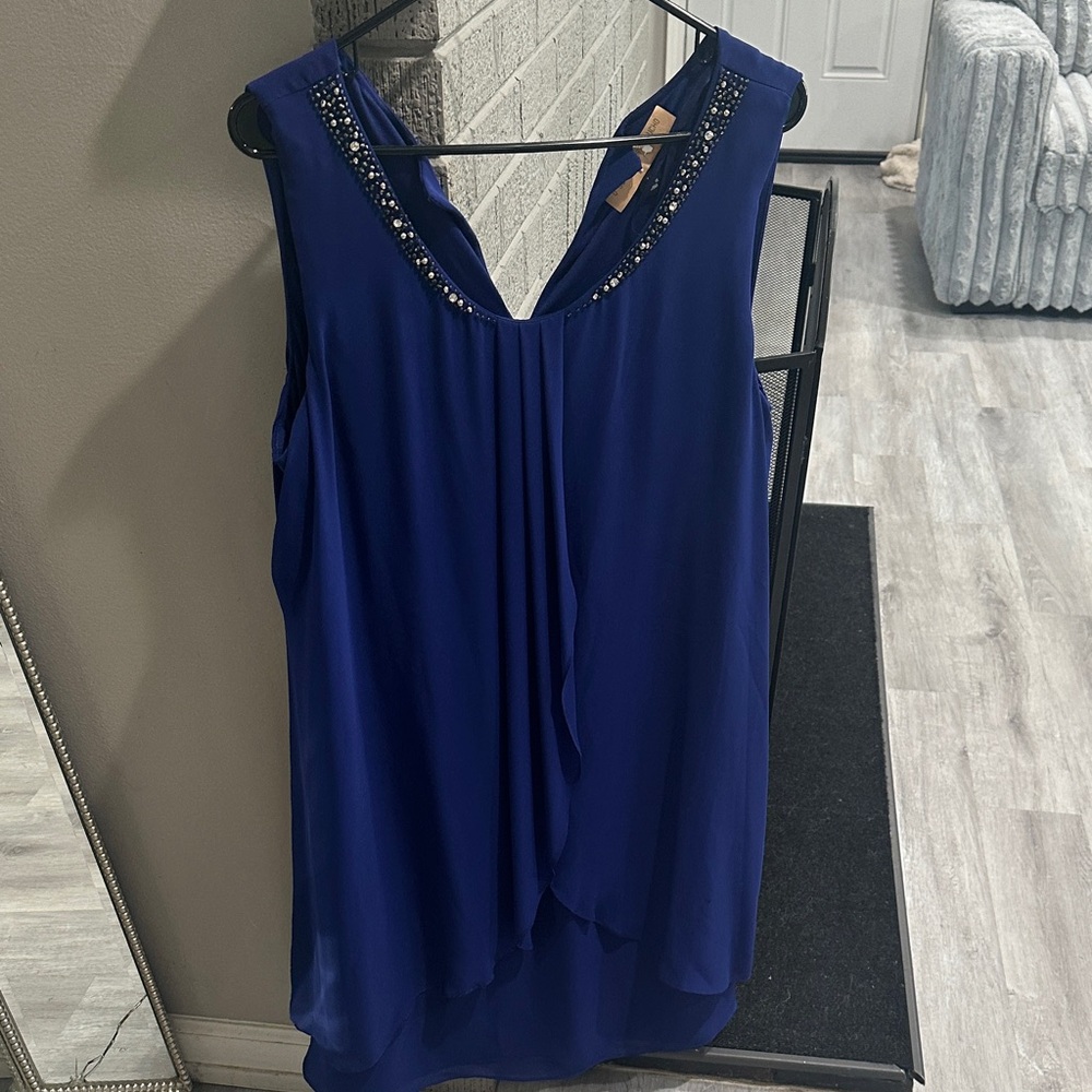 S.L. Fashions Royal Blue Embellished Blouse